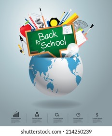 Creative global education concept, Vector illustration modern design template 