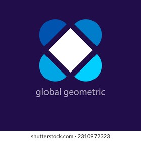 Creative global geometric shape logo. Unique color transitions. Creative geometric logo template. vector