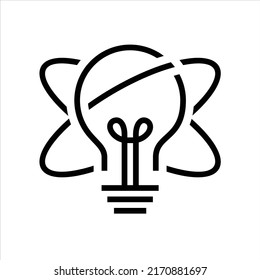 Creative Global Lamp Logo Icon. Outline Idea Logo Design Template Vector Illustrations