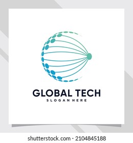 Creative global logo design technology for business company or personal with unique concept