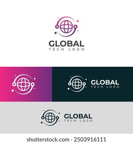 Diseño creativo del logotipo de la tecnología global