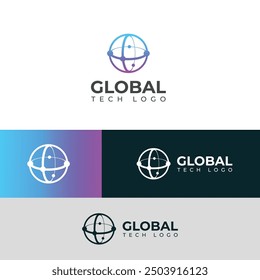 Diseño creativo del logotipo de la tecnología global