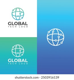 Diseño creativo del logotipo de la tecnología global