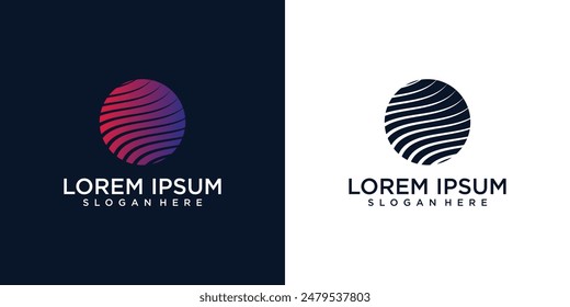 Creative global technology logo design with modern concept , digital logo , premium vector