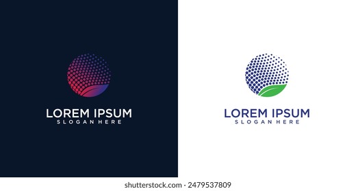 Creative global technology logo design with modern concept , digital logo , premium vector