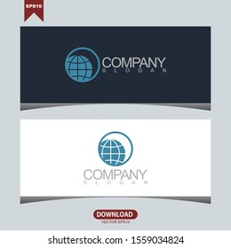 Creative globe concept logo vector design template