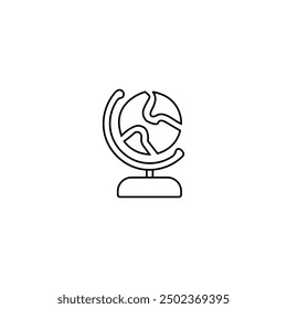 Creative globe icon vector line art illustration.
