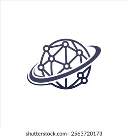 Creative Globe Minimalistic Logo Design Vector