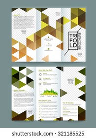 Creative glossy abstract design decorated stylish Business Trifold, Brochure, Flyer or Template.