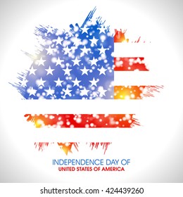 Kreativ glänzende amerikanische Flagge Hintergrund für 4. Juli, Unabhängigkeitstag Feier.
