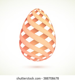 Creative glossy Egg on shiny background for Happy Easter celebration.