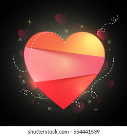 Creative glossy heart for Happy Valentine's Day celebration or Love concept.