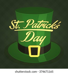 Creative glossy Leprechaun Hat for Happy St. Patrick's Day celebration.