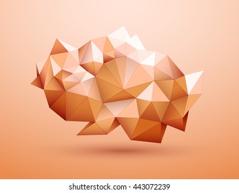 Forma o elemento geométrico lustroso creativo de baja polilla, fondo abstracto brillante con estilo.
