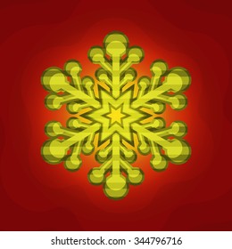 Creative glossy Snowflake on stylish background for Merry Christmas celebration.