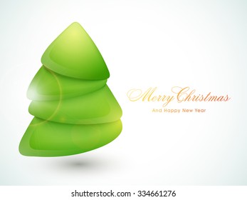 Creative glossy Xmas Tree for Merry Christmas and Happy New Year celebrations.