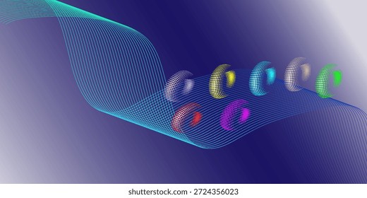Fondo creativo brillante. Interior futurista de semitono con luz blanca. Fondo negro con semitono blanco abstracto.