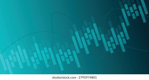 Creative glowing growing business chart on blurry blue background with mock up place. Financial growth and success concept. 3D Rendering