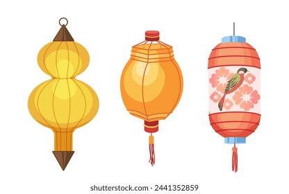 Creative glowing hanging Chinese lantern decorative new year element for festival celebration