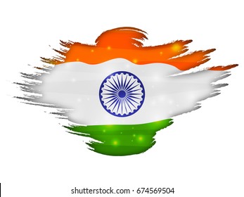 Creative glowing Indian Flag design for Independence Day and Republic Day celebration.