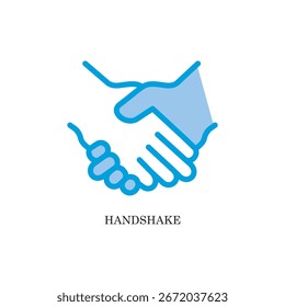 Ilustración vectorial de glifo creativo del concepto Handshake en personas y temática comunitaria.
