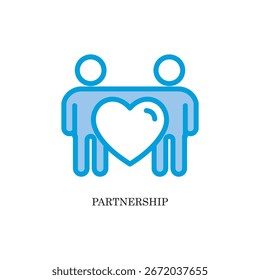 Creative glyph vector illustration of Partnership concept in people and community theme.