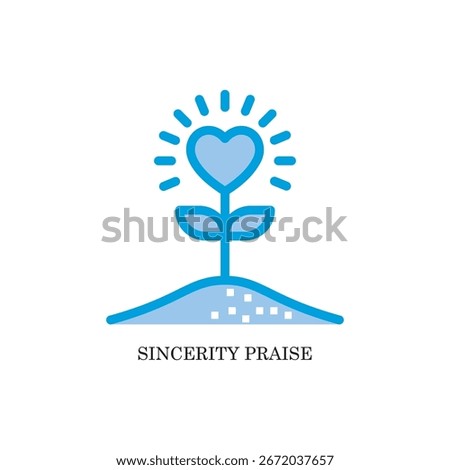 Creative glyph vector illustration of Sincerity Praise concept in people and community theme.