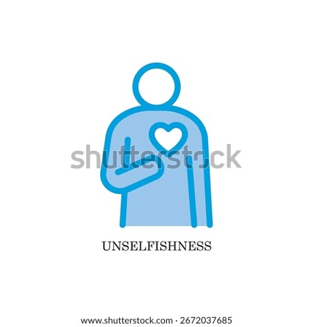 Creative glyph vector illustration of Unselfishness concept in people and community theme.