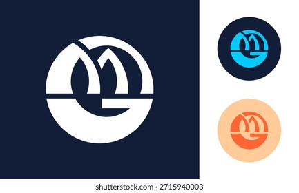 Logo für kreative GM- oder MG-Buchstaben