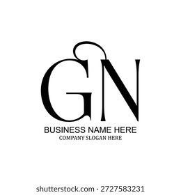Diseño creativo del logotipo de GN, marca minimalista moderna, icono único de GN, identidad profesional de GN, identidad visual versátil y limpia