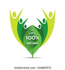 creative go green and 100 percent natural concept design