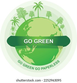 Creative Go green vector art illustration