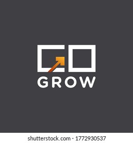 CREATIVE GO GROW WITH ARROW LOGO DESIGN