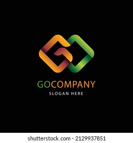 Creative go letter logo design vector 