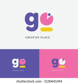 Creative go letter logo design vector