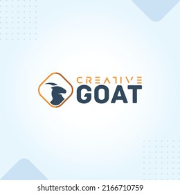 Creative Goat Business Logo in Modern Creative Minimal Style Lettering Vector Typographic Design.