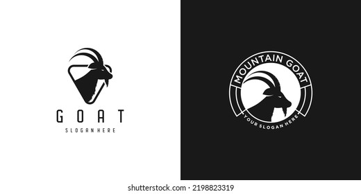 Creative goat logo design vector with modern concept