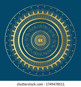 Creative goilden mandala design template with background