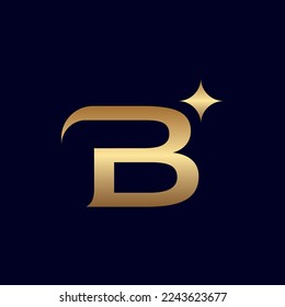 CREATIVE GOLD BEAUTY LOGO CROWN LETTER B