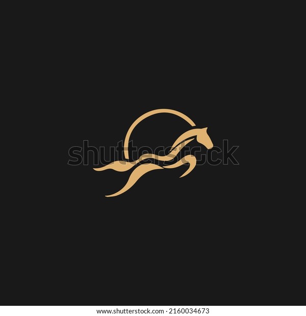 Creative Gold Horse Shield Logo Design\
Symbol Vector\
Illustration\
