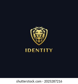 diseño creativo del logo del león de oro. plantilla de logotipo