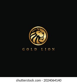 diseño creativo del logo del escudo de león de oro. plantilla de logotipo