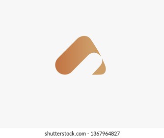 Creative gold logo icon typography letter A for business company