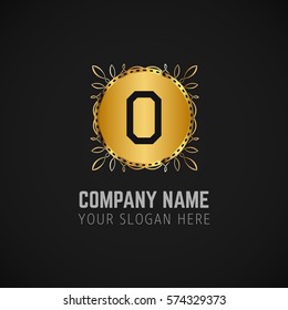 Creative Gold Plate O Alphabet Business company logo template