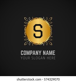 Creative Gold Plate S Alphabet Business company logo template