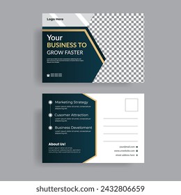 Creative and Gold post card design.