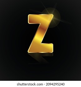 Creative Gold Z logo icon art illustration