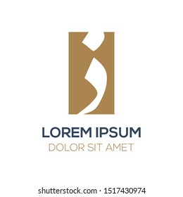 Creative Golden Arabic Alphabet logo Design ,Vector illustration 