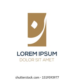 Creative Golden Arabic Alphabet logo Design ,Vector illustration 