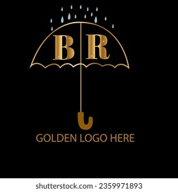 creative golden B R  m logo design